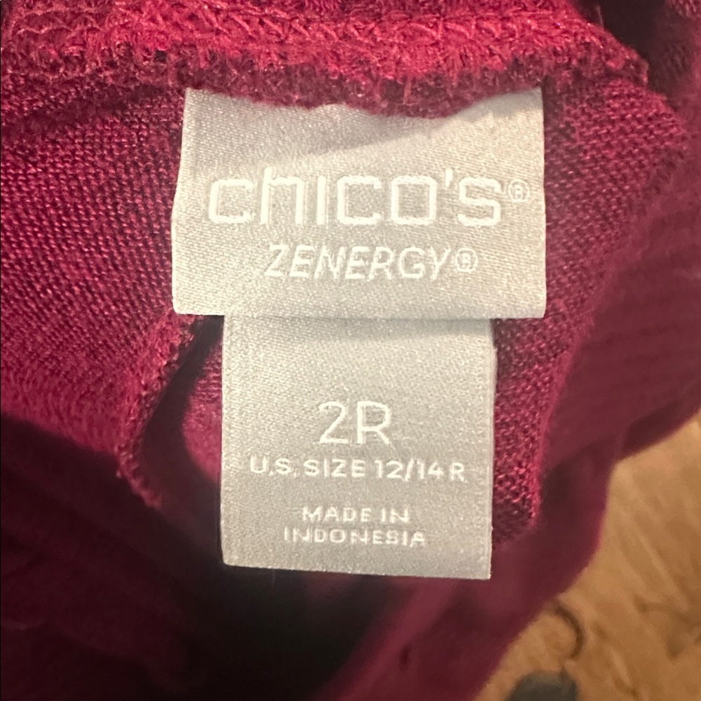 Chico's Zenergy Burgundy/Black Mix 2 piece outfit - Picture 10 of 10